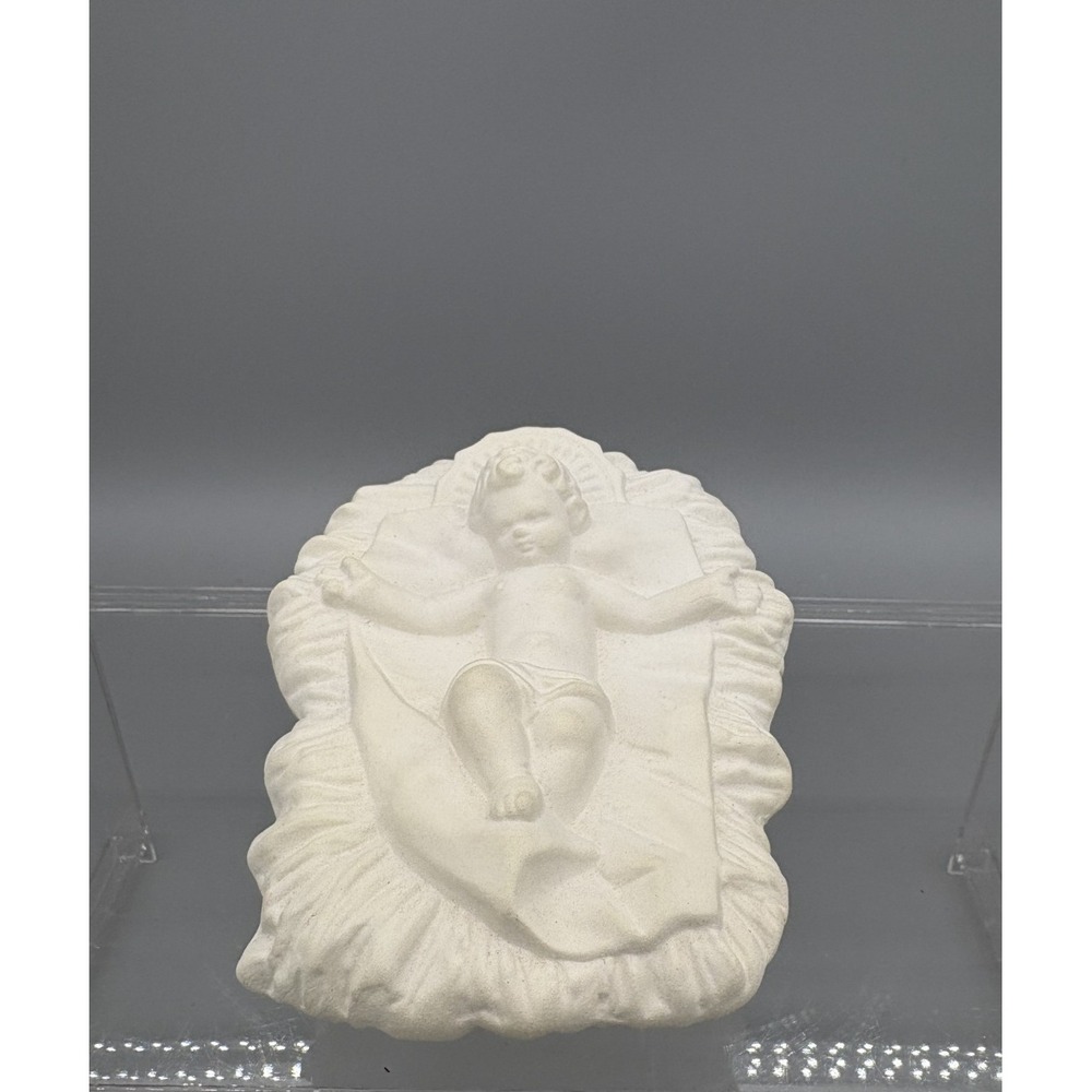 Vintage Atlantic Mold Nativity Baby Jesus Ceramic Christmas Unpainted 3" Tall